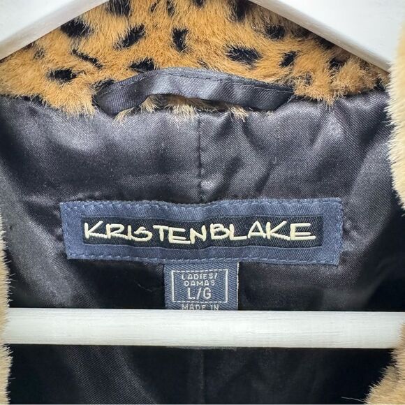 Vintage Y2K Kristen Blake Faux Fur Leopard Vest Large‎ - Picture 5 of 7